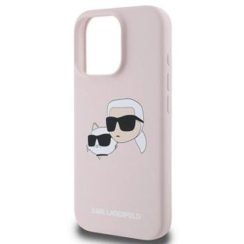 KARL LAGERFELD LIQUID SILICONE DOUBLE HEADS MAGSAFE szilikon telefonvédő (ütésállóság, MagSafe) RÓZSASZÍN Apple iPhone 16 Pro kép