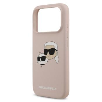 KARL LAGERFELD LIQUID SILICONE DOUBLE HEADS MAGSAFE szilikon telefonvédő (ütésállóság, MagSafe) RÓZSASZÍN Apple iPhone 17 Pro kép
