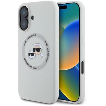 Karl Lagerfeld Liquid Silicone K&amp;CH Heads Apple iPhone 16 MagSafe tok, bézs kép