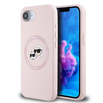 Karl Lagerfeld Liquid Silicone K&amp;CH Heads Apple iPhone 17e / iPhone 16e MagSafe tok, rózsaszín kép
