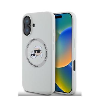 Karl Lagerfeld Liquid Silicone K&amp;CH Heads MagSafe Apple iPhone 16 hátlap tok, bézs kép