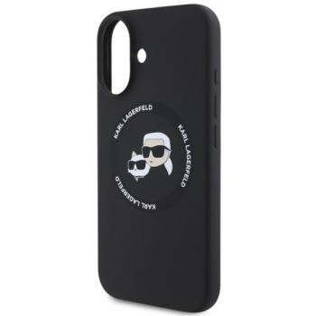 KARL LAGERFELD LIQUID SILICONE K&amp;CH HEADS MAGSAFE szilikon telefonvédő (ütésállóság, MagSafe) FEKETE Apple iPhone 16 kép