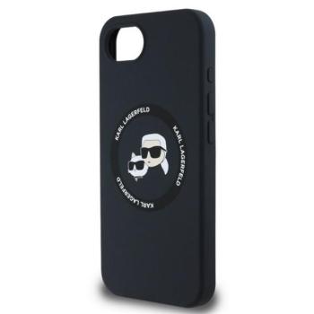 KARL LAGERFELD LIQUID SILICONE K&amp;CH HEADS MAGSAFE szilikon telefonvédő (ütésállóság, MagSafe) FEKETE Apple iPhone 16e kép