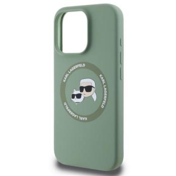 KARL LAGERFELD LIQUID SILICONE K&amp;CH HEADS MAGSAFE szilikon telefonvédő (ütésállóság, MagSafe) SÖTÉTZÖLD Apple iPhone 16 Pro Max kép