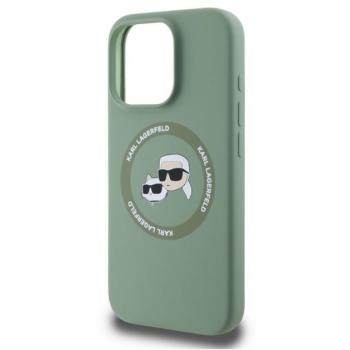 KARL LAGERFELD LIQUID SILICONE K&amp;CH HEADS MAGSAFE szilikon telefonvédő (ütésállóság, MagSafe) SÖTÉTZÖLD Apple iPhone 16 Pro kép