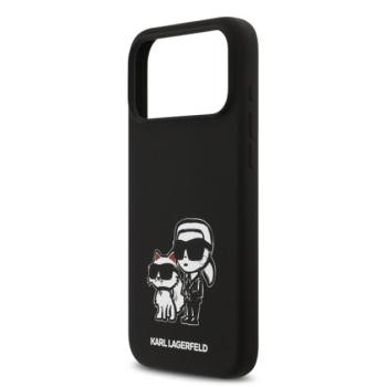 KARL LAGERFELD LIQUID SILICONE K&amp;CH MAGSAFE szilikon telefonvédő (ütésállóság, MagSafe) FEKETE Apple iPhone 17 Pro Max kép