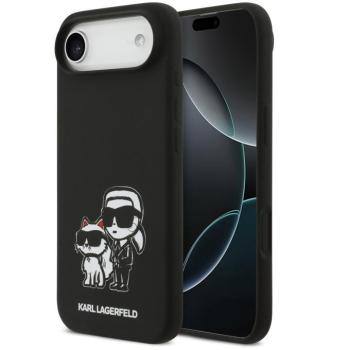 Karl Lagerfeld Liquid Silicone K&amp;CH Sketch Apple iPhone Air (2025) MagSafe kompatibilis hátlap tok, fekete kép