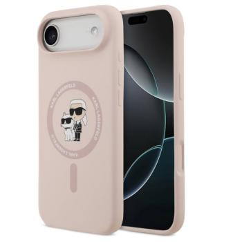 Karl Lagerfeld Liquid Silicone Karl and Choupette MagSafe iPhone Air (2025) hátlap tok, rózsaszín kép
