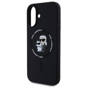 KARL LAGERFELD LIQUID SILICONE KARL AND CHOUPETTE MAGSAFE szilikon telefonvédő (ütésállóság, MagSafe) FEKETE Apple iPhone 16 kép