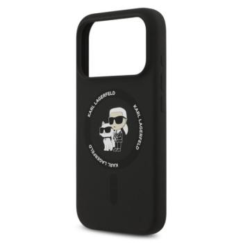 KARL LAGERFELD LIQUID SILICONE KARL AND CHOUPETTE MAGSAFE szilikon telefonvédő (ütésállóság, MagSafe) FEKETE Apple iPhone 17 Pro kép