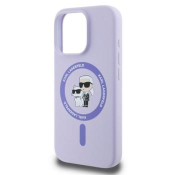 KARL LAGERFELD LIQUID SILICONE KARL AND CHOUPETTE MAGSAFE szilikon telefonvédő (ütésállóság, MagSafe) LILA Apple iPhone 16 Pro kép