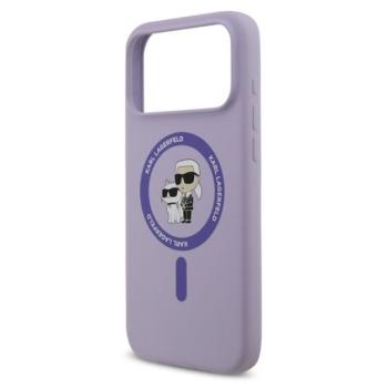 KARL LAGERFELD LIQUID SILICONE KARL AND CHOUPETTE MAGSAFE szilikon telefonvédő (ütésállóság, MagSafe) LILA Apple iPhone 17 Pro Max kép
