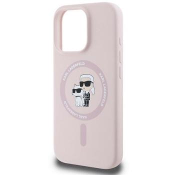 KARL LAGERFELD LIQUID SILICONE KARL AND CHOUPETTE MAGSAFE szilikon telefonvédő (ütésállóság, MagSafe) RÓZSASZÍN Apple iPhone 16 Pro kép