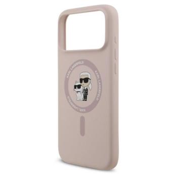 KARL LAGERFELD LIQUID SILICONE KARL AND CHOUPETTE MAGSAFE szilikon telefonvédő (ütésállóság, MagSafe) RÓZSASZÍN Apple iPhone 17 Pro Max kép