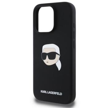 KARL LAGERFELD LIQUID SILICONE KARL HEAD MAGSAFE szilikon telefonvédő (ütésállóság, MagSafe) FEKETE Apple iPhone 16 Pro Max kép