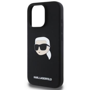 KARL LAGERFELD LIQUID SILICONE KARL HEAD MAGSAFE szilikon telefonvédő (ütésállóság, MagSafe) FEKETE Apple iPhone 16 Pro kép