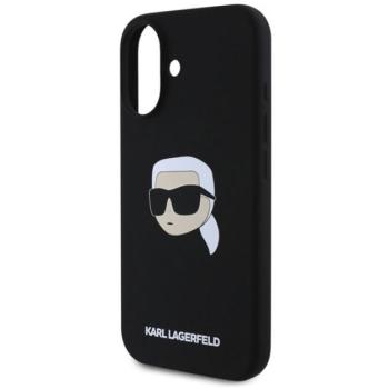 KARL LAGERFELD LIQUID SILICONE KARL HEAD MAGSAFE szilikon telefonvédő (ütésállóság, MagSafe) FEKETE Apple iPhone 16 kép