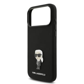 KARL LAGERFELD LIQUID SILICONE METAL IKONIK CASE szilikon telefonvédő (ütésállóság, kameravédő) FEKETE Apple iPhone 17 Pro Max kép