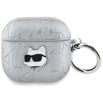 Karl Lagerfeld Monogram Choupette Head Apple AirPods 4 tok, ezüst kép