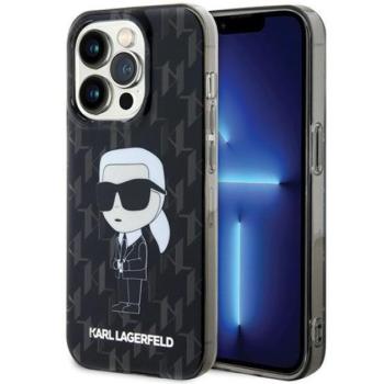 Karl Lagerfeld Monogram Ikonik Apple iPhone 15 Pro hátlap tok, fekete kép