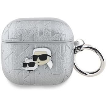 Karl Lagerfeld Monogram Karl &amp; Choupette Head Apple AirPods 4 tok, ezüst kép