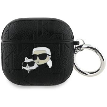 Karl Lagerfeld Monogram Karl &amp; Choupette Head Apple AirPods 4 tok, fekete kép