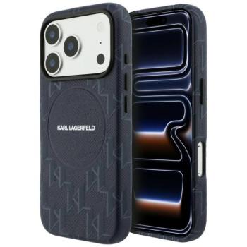 Karl Lagerfeld Monogram logo Apple iPhone 17 Pro MagSafe kompatibilis hátlap tok, kék kép