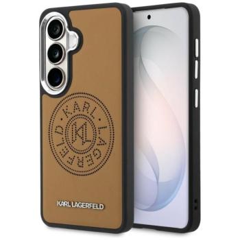 Karl Lagerfeld Perforated KL Samsung Galaxy S26 Plus mágneses tok, MagSafe, barna kép