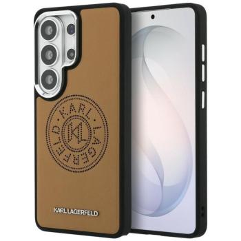 Karl Lagerfeld Perforated KL Samsung Galaxy S26 Ultra mágneses tok, MagSafe, barna kép