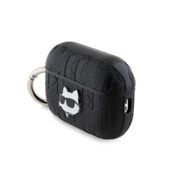Karl Lagerfeld PU Embossed Choupette Head Apple AirPods Pro 2 tok, fekete kép