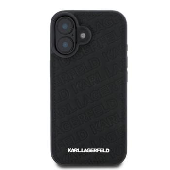 Karl Lagerfeld PU Quilted Pattern Apple iPhone 16 hátlap tok, fekete kép
