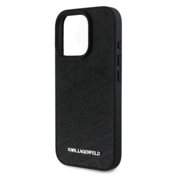 KARL LAGERFELD PU QUILTED PATTERN szilikon telefonvédő (ütésállóság, bőr hatású hátlap) FEKETE Apple iPhone 16 Pro Max kép
