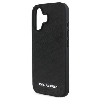 KARL LAGERFELD PU QUILTED PATTERN szilikon telefonvédő (ütésállóság, bőr hatású hátlap) FEKETE Apple iPhone 16 kép