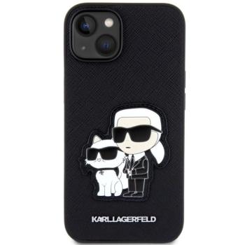 Karl Lagerfeld PU Saffiano Karl and Choupette iPhone 13 tok, fekete kép