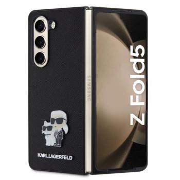 Karl Lagerfeld PU Saffiano Karl and Choupette NFT Samsung Z Fold5 tok, fekete kép