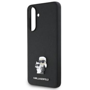 KARL LAGERFELD PU SAFFIANO KARL AND CHOUPETTE szilikon telefonvédő (ütésállóság, bőr hatású hátlap, 3D) FEKETE Samsung Galaxy A36 5G (SM-A366) kép