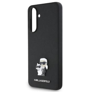 KARL LAGERFELD PU SAFFIANO KARL AND CHOUPETTE szilikon telefonvédő (ütésállóság, bőr hatású hátlap, 3D) FEKETE Samsung Galaxy A56 5G (SM-A566) kép