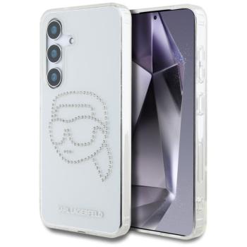 Karl Lagerfeld Rhinestones Karl Head Logo Samsung Galaxy S25 hátlap tok, átlátszó kép