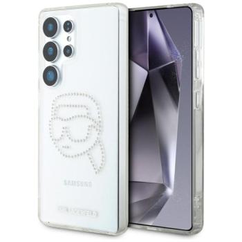 Karl Lagerfeld Rhinestones Karl Head Logo Samsung Galaxy S25 Ultra hátlap tok, átlátszó kép