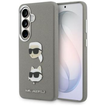 Karl Lagerfeld Saffiano Double Heads Metal Samsung Galaxy S26 tok, ezüst kép