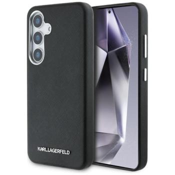 Karl Lagerfeld Saffiano Full Wrapped Elongated Metal Logo Samsung Galaxy S25+ MagSafe tok, fekete kép