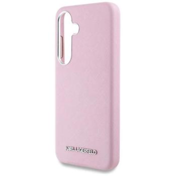 KARL LAGERFELD SAFFIANO FULL WRAPPED ELONGATED METAL LOGO szilikon telefonvédő (ütésállóság, MagSafe) RÓZSASZÍN Samsung Galaxy S25 (SM-S931) kép