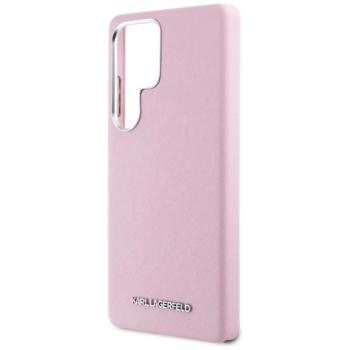 KARL LAGERFELD SAFFIANO FULL WRAPPED ELONGATED METAL LOGO szilikon telefonvédő (ütésállóság, MagSafe) RÓZSASZÍN Samsung Galaxy S25 Ultra (SM-S938) kép