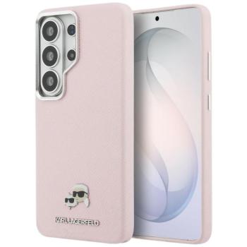 Karl Lagerfeld Saffiano KC Metal Logo Samsung Galaxy S26 Ultra mágneses tok, MagSafe, rózsaszín kép