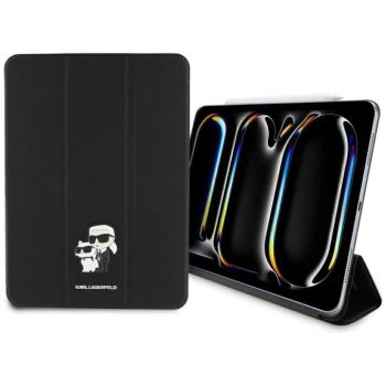 Karl Lagerfeld Saffiano Magnetic Karl &amp;Choupette Apple iPad Pro 13 2024 / 2025 kihajtható tok, Mágneses, fekete kép