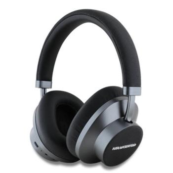 KARL LAGERFELD SAFFIANO METAL LOGO bluetooth fejhallgató SZTEREO (v5.4, mikrofon, akítv zajszűrő + hordtok) FEKETE kép