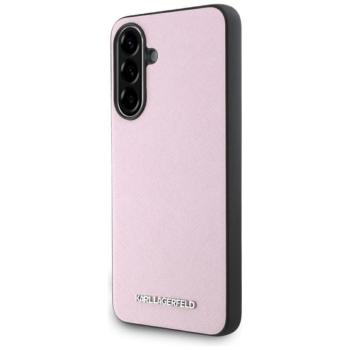 Karl Lagerfeld Saffiano Metal Logo Samsung Galaxy A56 kemény hátlap tok, rózsaszín kép