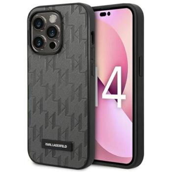 Karl Lagerfeld Saffiano Mono Metal Apple iPhone 14 Pro hátlap tok, szürke kép