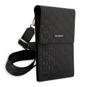 KARL LAGERFELD SAFFIANO MONOGRAM kézitáska álló (univerzális, bőr hatású, vállpánt) FEKETE kép