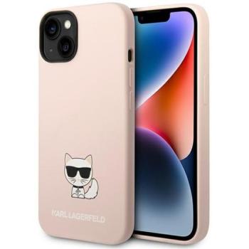 Karl Lagerfeld Silicone Choupette Body Apple iPhone 14 Plus hátlap tok, halvány rózsaszín kép